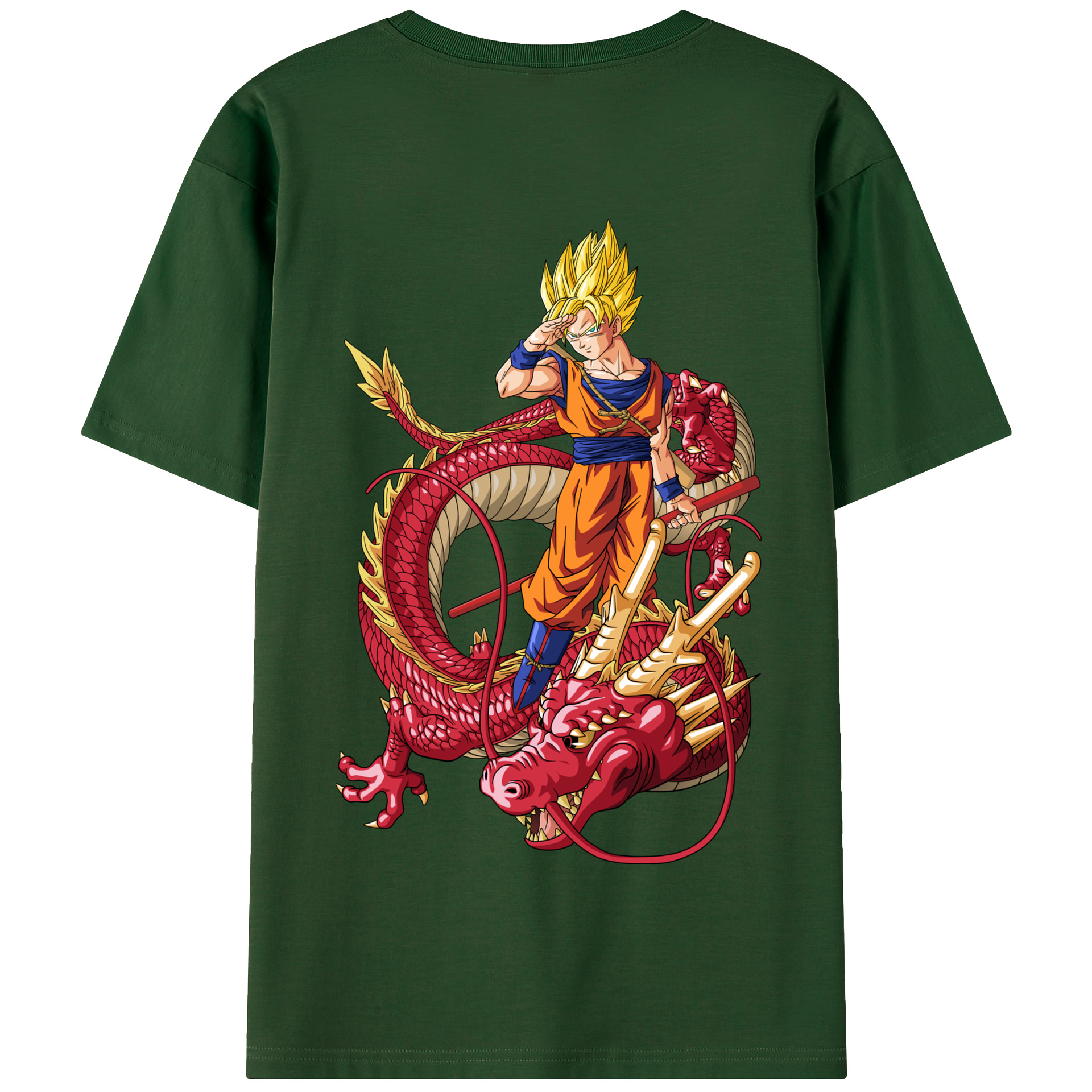 （画像用） ドラゴンボール 孫悟空（そん ごくう）Son Goku カカロット DRAGON BALL Kakarotto 綿100％半袖Tシャツ（背面プリント）